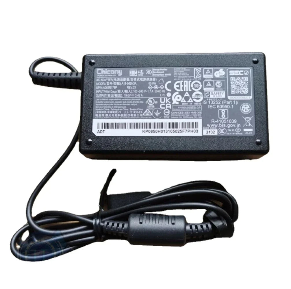 3.42A for 3.0*1.1mm 3 19V Swift Adapter SF313-53 Intel Chicony Charger 65W A18-065N3A Acer Power