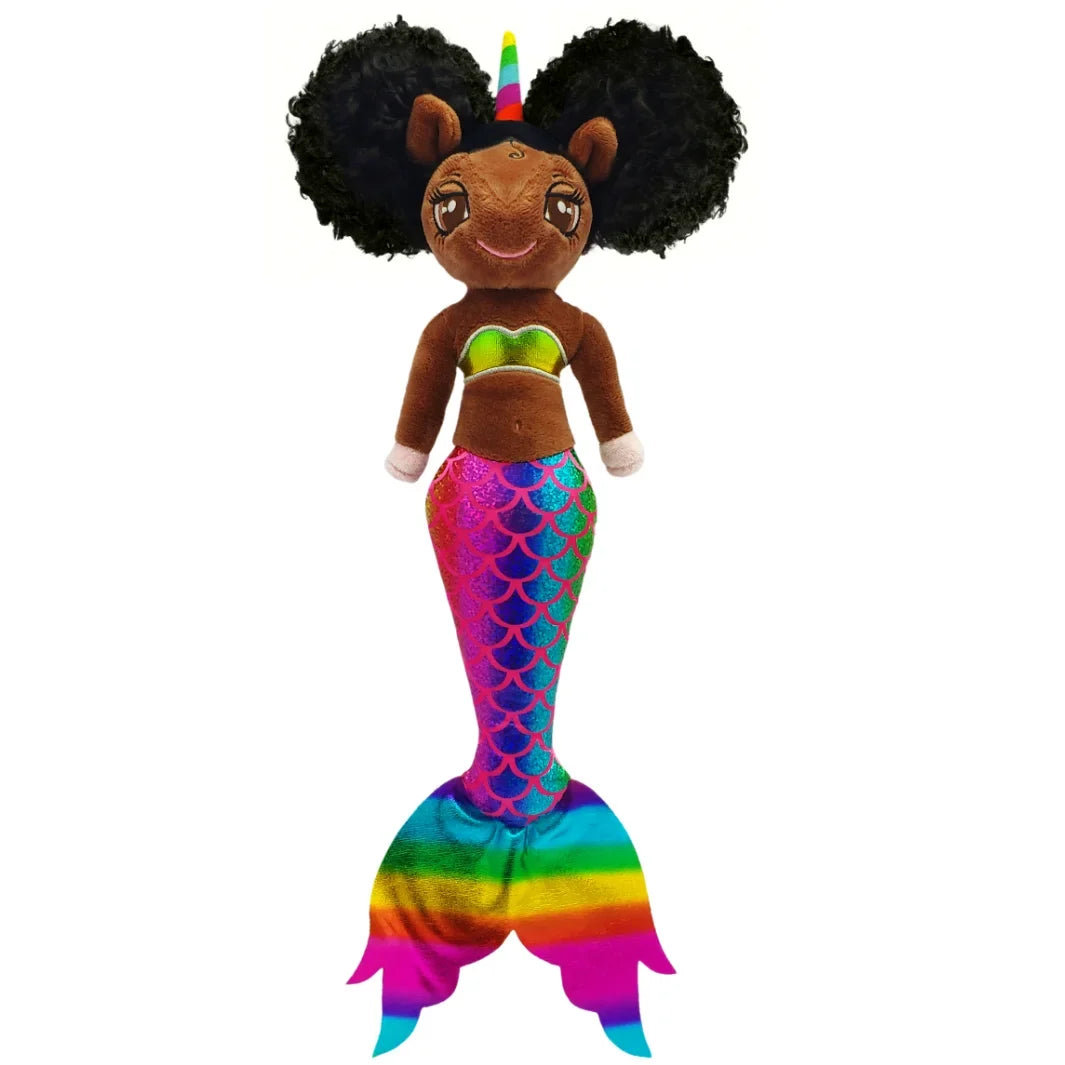 Doll Aaliyah with Matching Iridescent and Unicorn Top 16 Mermaid inch - Tail