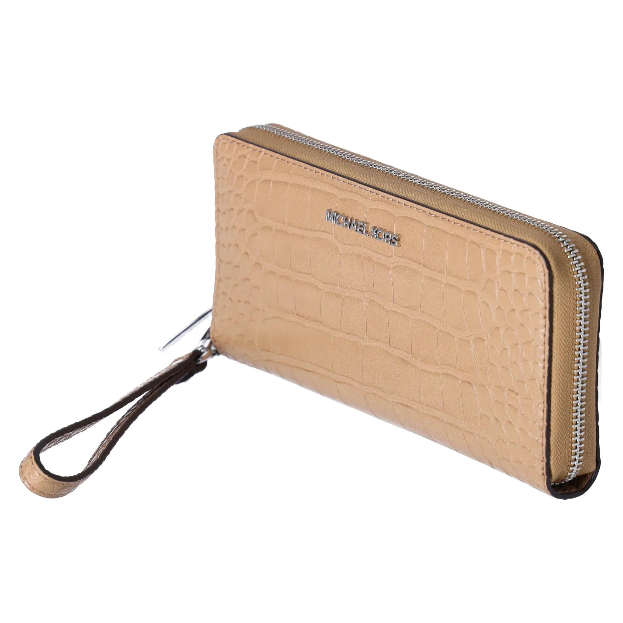 Camel Continental Large Michael Wallet Embossed Jet Kors Croc Travel Set