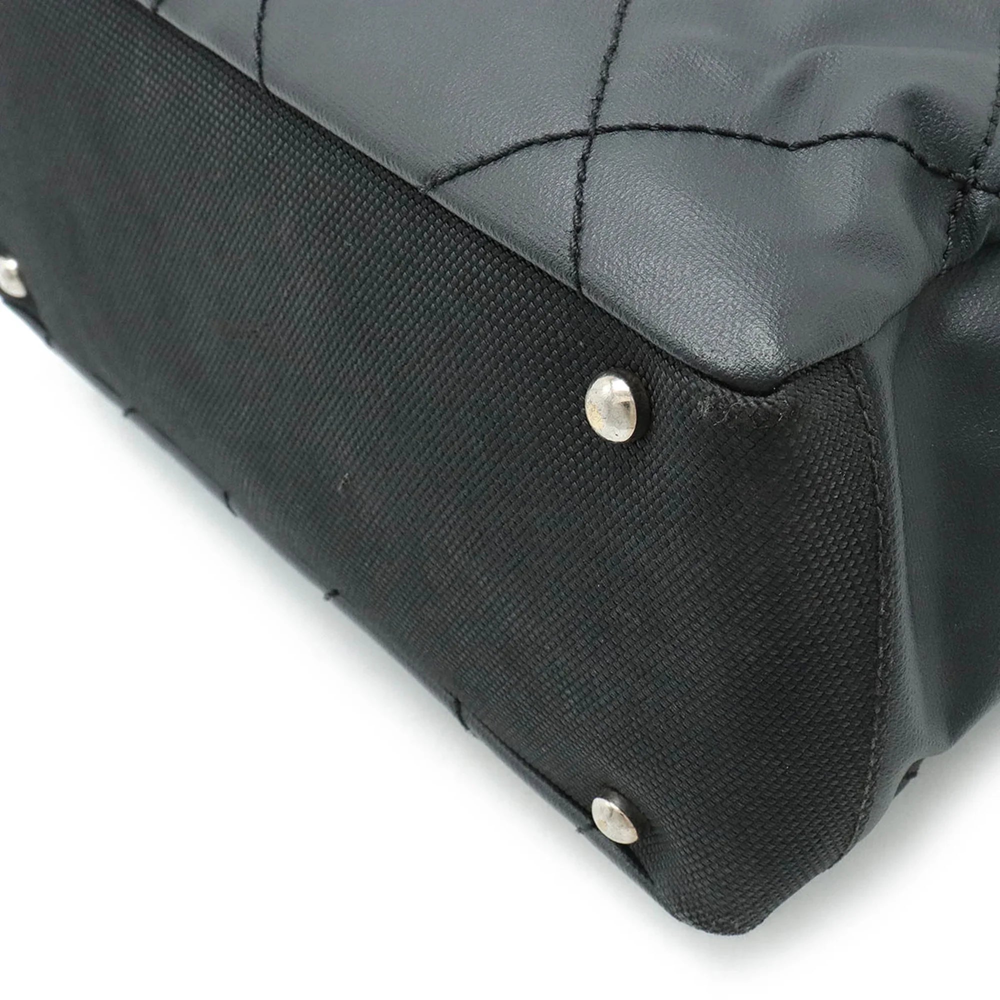 Bag Biarritz Tote Canvas (Good) CHANEL Coated Leather Paris Pre-Owned A34208 PM Shoulder Black