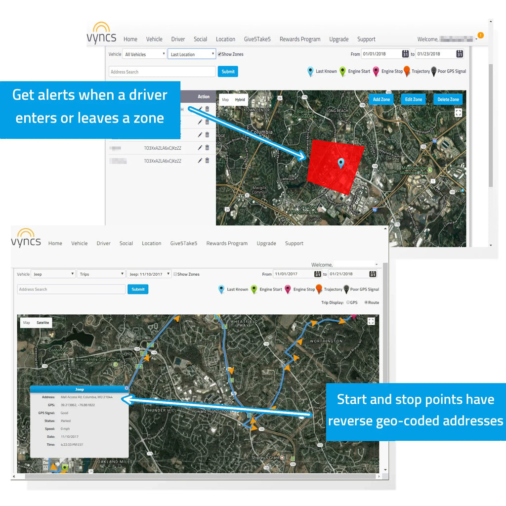 Tracking, Free Safety Plan, Emission GPS No Monthly OBD, Year Time Vyncs Report, Car/Truck Data Fleet Alerts, Report SIM, LTE Vehicle Tracker 4G Fee, Diagnostics, Trips, Fuel Real Driver 1 Fleet: