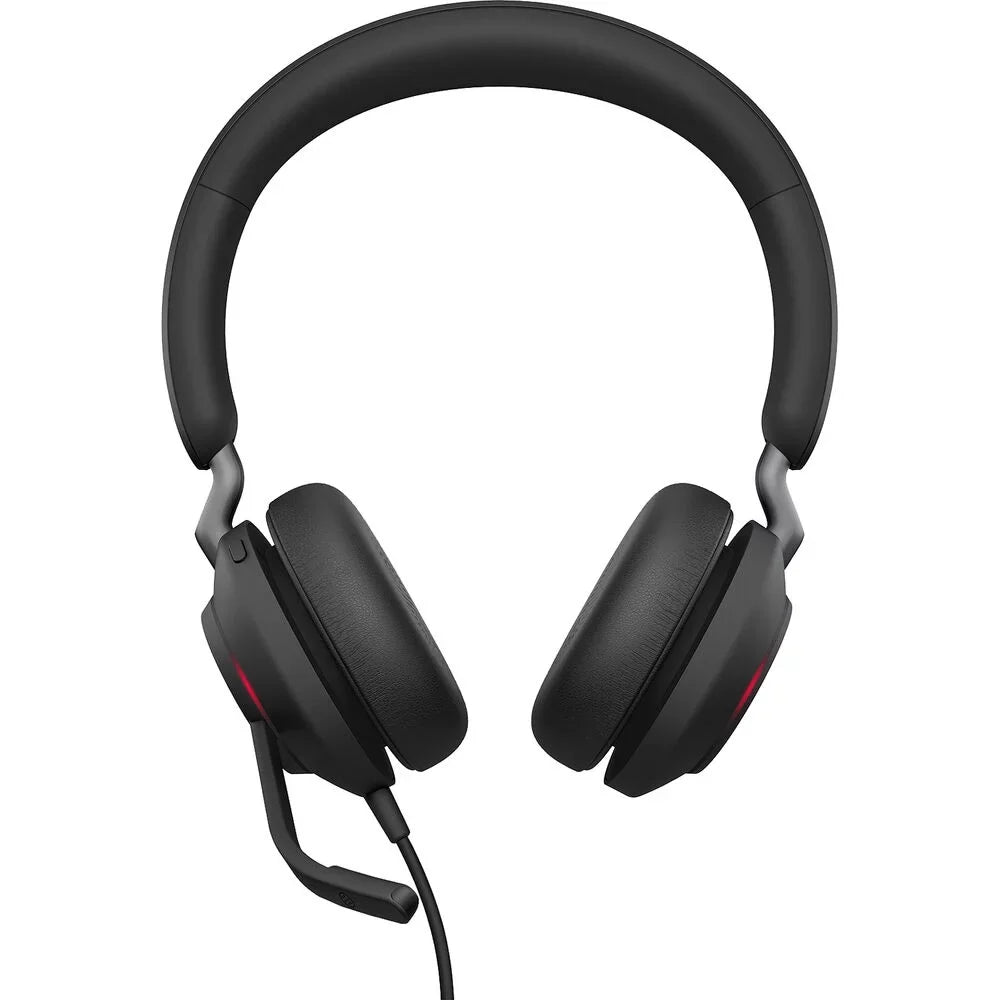 Headphones, Wired with UC Box) USB-C, Headset Jabra Passive USB-C Stereo, - Calls for Evolve2 Comfort, Headphones, 40 All-Day Cancelling Telework Noise Enhanced Black Music, (Open - UC-Optimized and