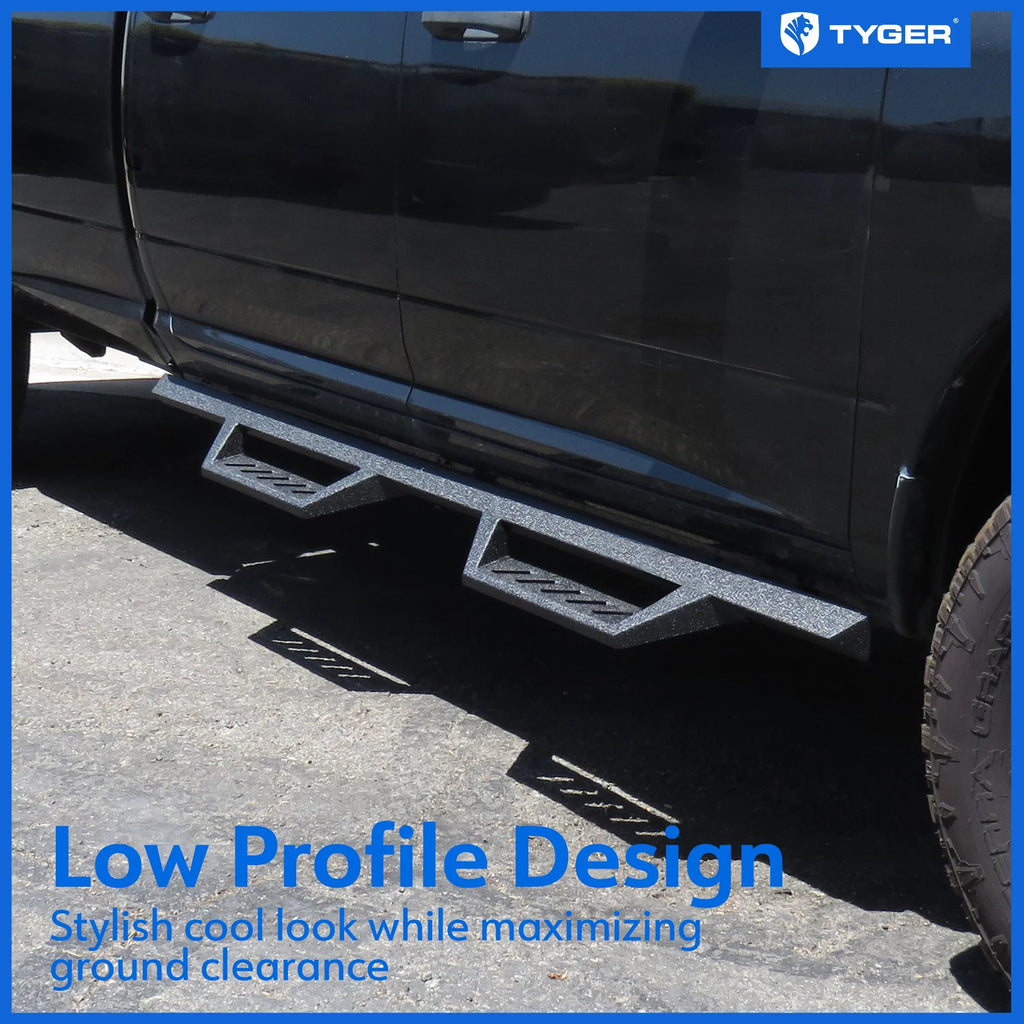 TG-LX3D82348 Tyger 3500; Crew Auto Rail Step Running Bars Cab 1500; Side 2009-2018 LanderX | Nerf | Drop 2500 Ram Board | Compatible Classic 2010-2024 Dodge 2019-2024 with Step