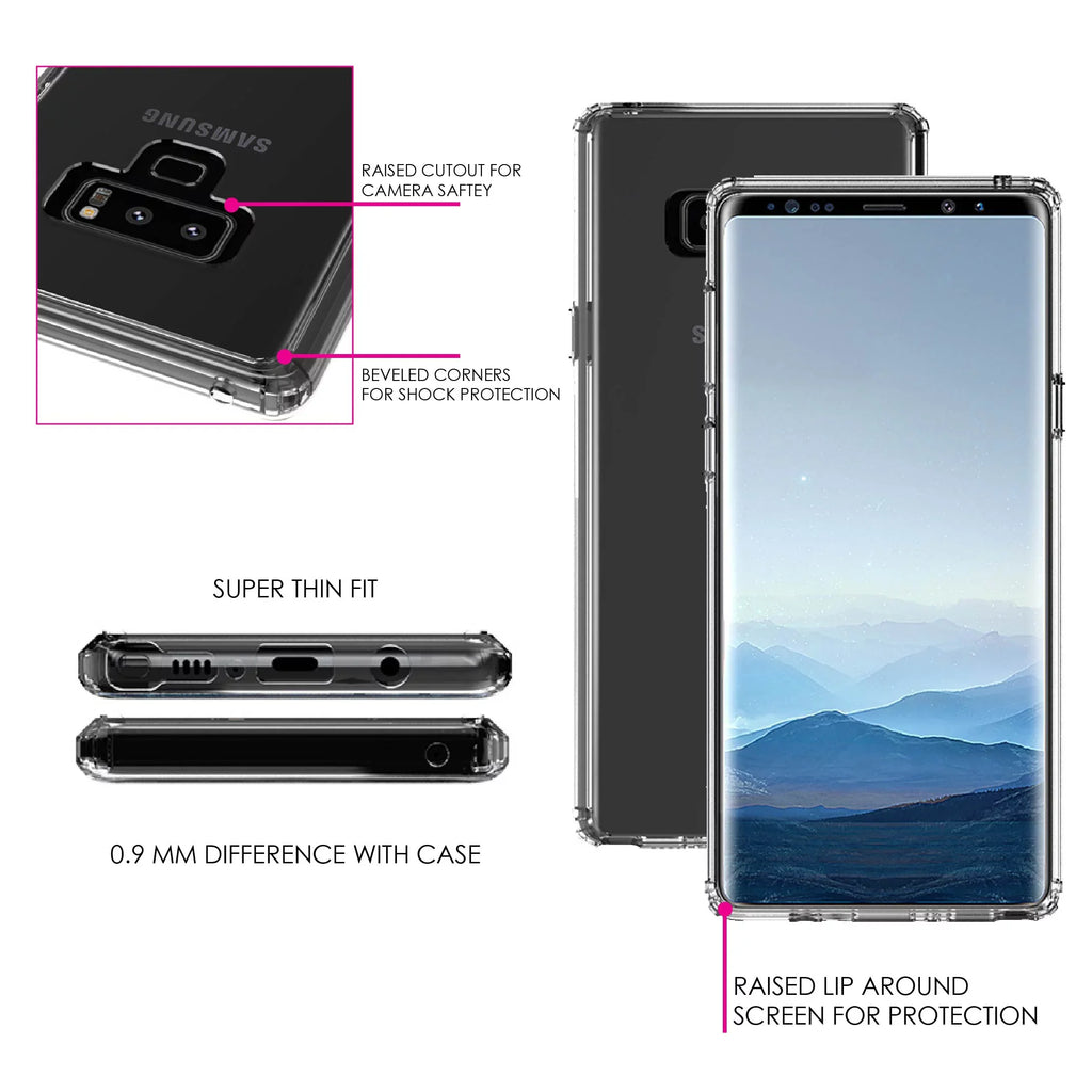 for Heart Hope Protector Bumper DistinctInk Cross - Acrylic - - Shockproof Back Screen 9 Case Tempered Hybrid Glass TPU Galaxy Love Faith Samsung Clear Note