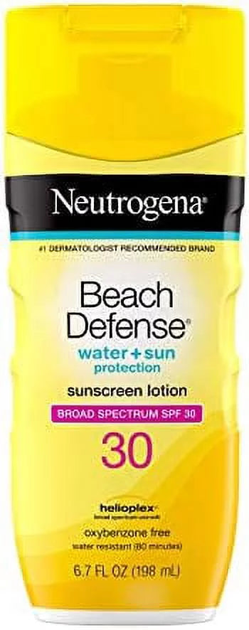 Resistant Defense 6.7 oz Lotion and Fast-Absorbing, 30, Neutrogena Sunscreen SPF with Water Beach Oil-Free Broad Body Spectrum