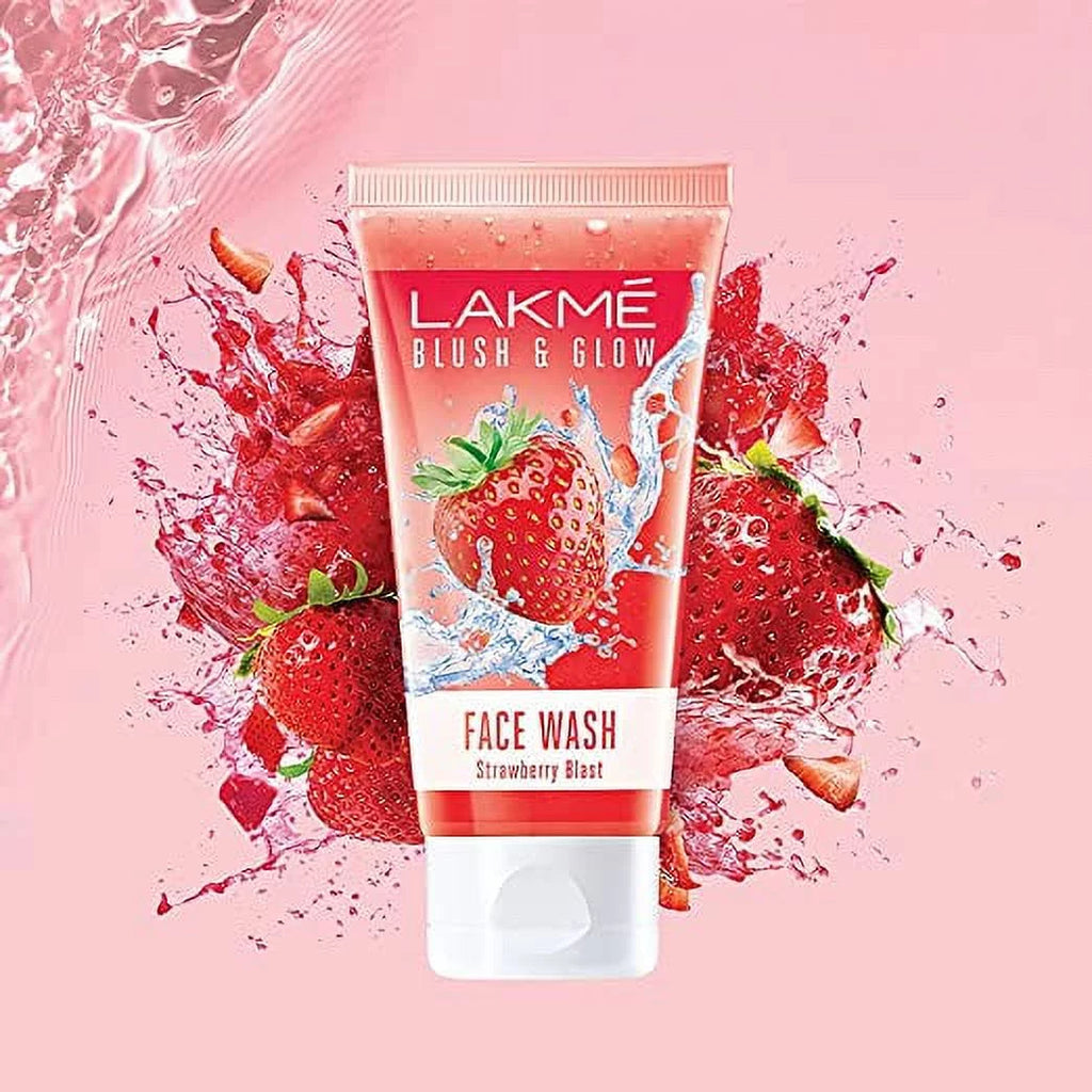 g Glow Blush With Strawberry & Face Extracts, Fruit 100 Combo Lakmé Wash
