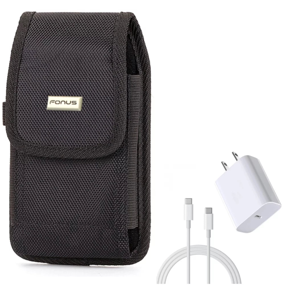 USB-C 5G Case 18W G300 Belt - Type-C 6T, 5G, Holster UW 8, w 6ft Pro, 5S for N100 PD Cable Charger Nord Nubia Nokia 9, RedMagic Fast N200 - G10 X100, 7T, Clip N10 Rugged Home OnePlus 6,