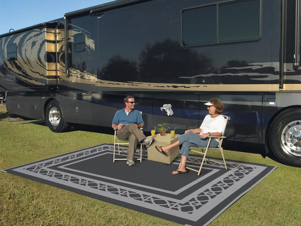 designs) Gray 2 Rug Outdoor 12' Patio x Mats with 9' (Reversible