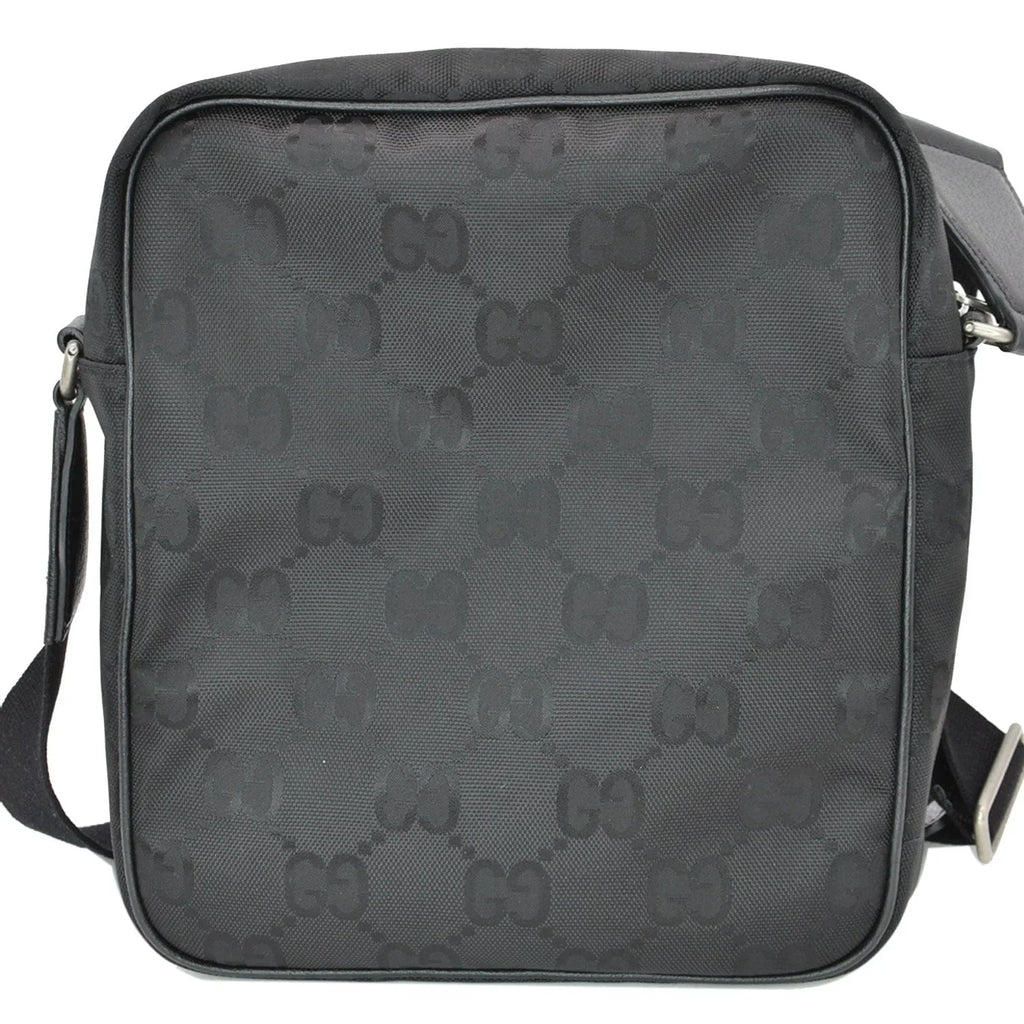 625858 Shoulder Off Monogram Black Nylon Pre-owned The GG Grid Bag GUCCI