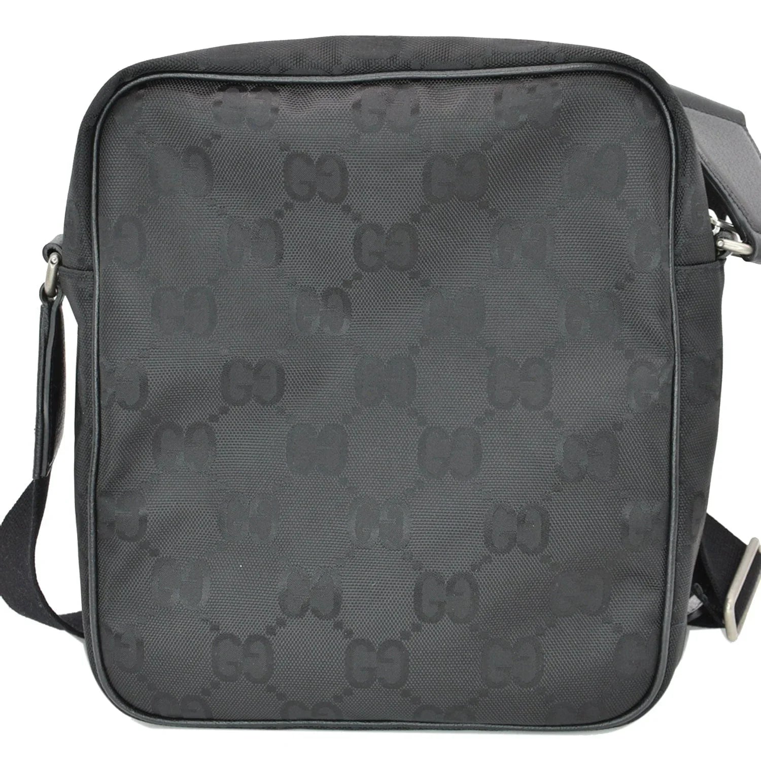 625858 Shoulder Off Monogram Black Nylon Pre-owned The GG Grid Bag GUCCI