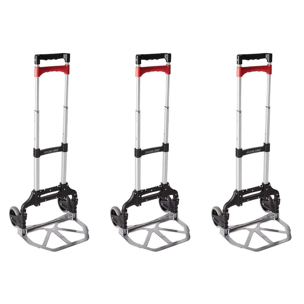 Personal Pack) Hand with Folding Wheels, Rubber Magna (3 MCI Truck Cart