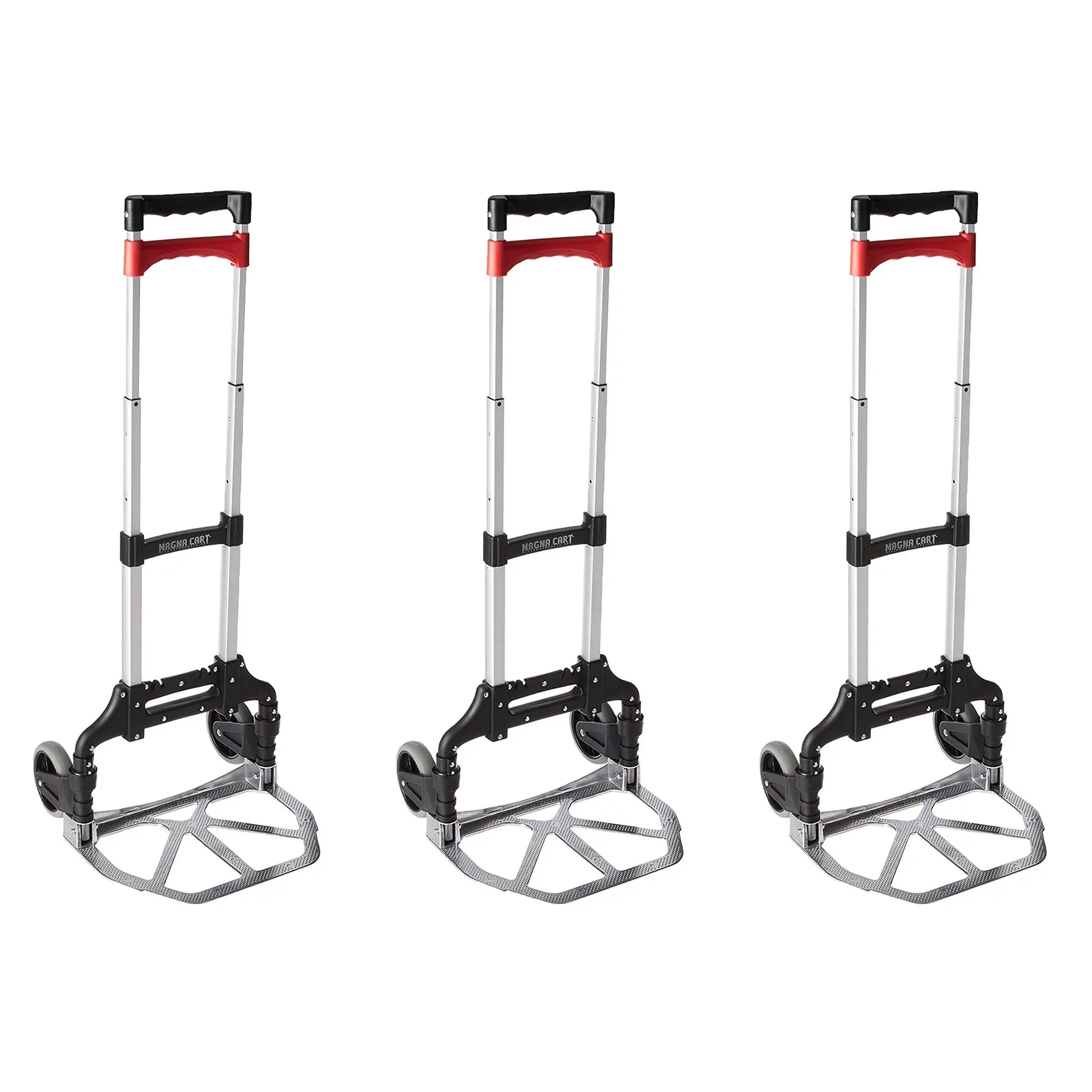 Personal Pack) Hand with Folding Wheels, Rubber Magna (3 MCI Truck Cart