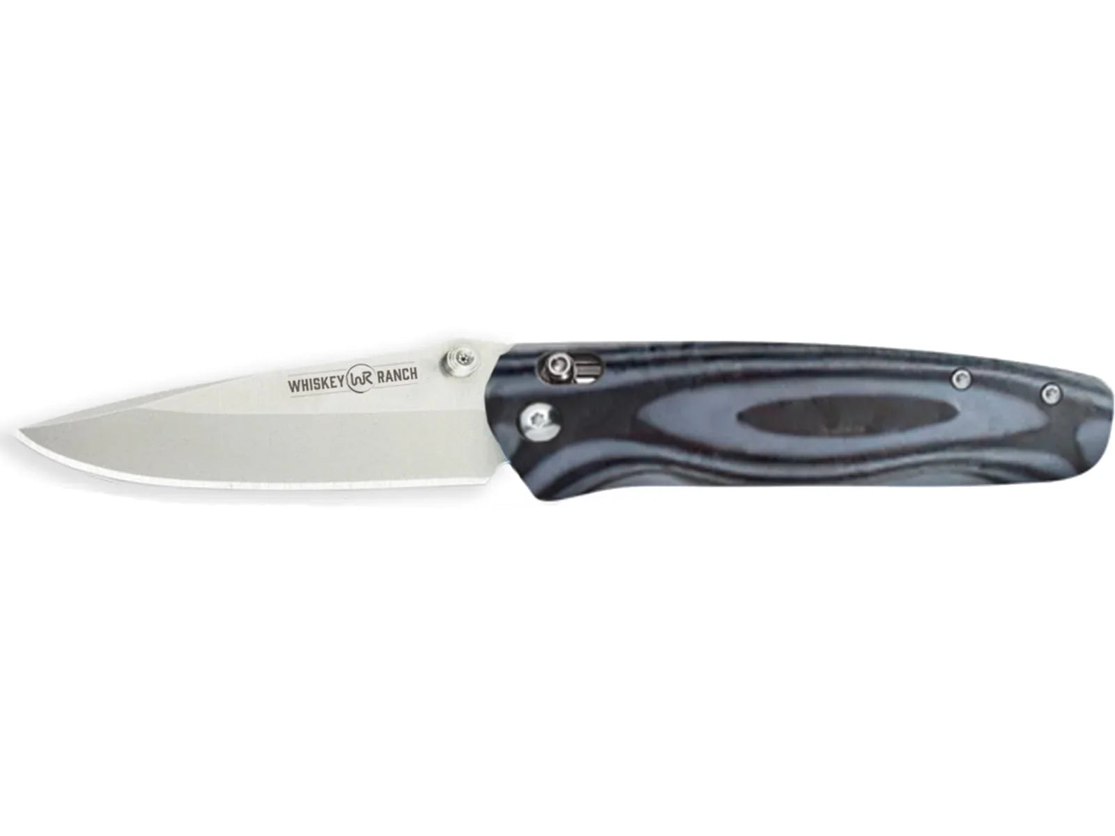 Knife, Pin Lock Drop Satin Knives Bent 3.5in Catch Point, Whiskey Blade Folding