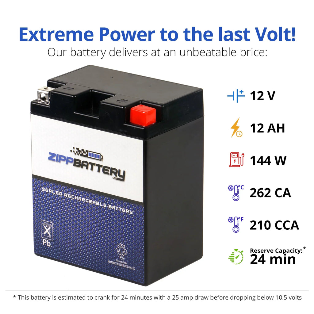 Cca) Battery Suzuki for Battery Zipp 210 12 Gsx-r1100 1986 Ah, Ytx14ahl-bs Volts,12 Motorcycle (14ahl-bs 1100cc