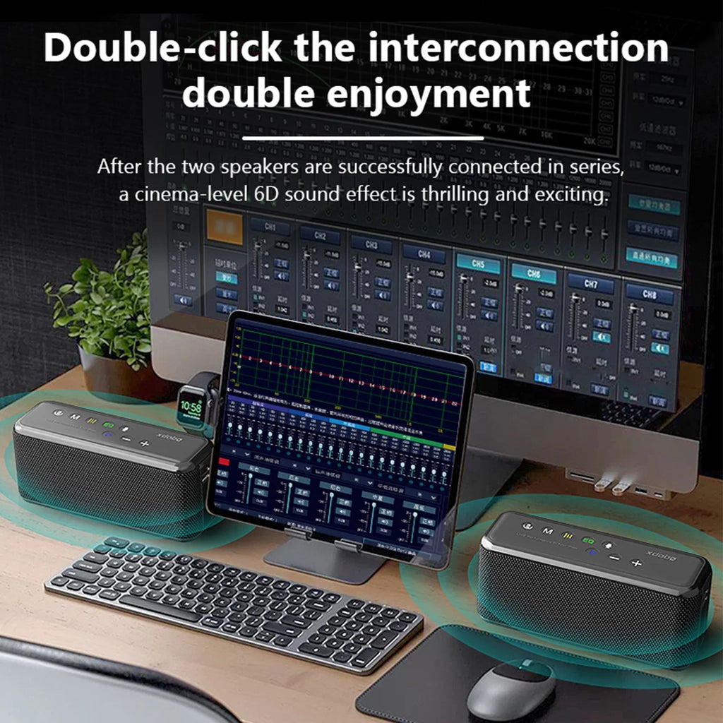 Features, MAX Technology TF X8 and Drive Waterproof Flash with - Speaker USB Sound, Portable HiFi Anself XDOBO Support, Long Speaker BT5.0 Portable Card Playtime Subwoofer Wireless IPX5 AUX