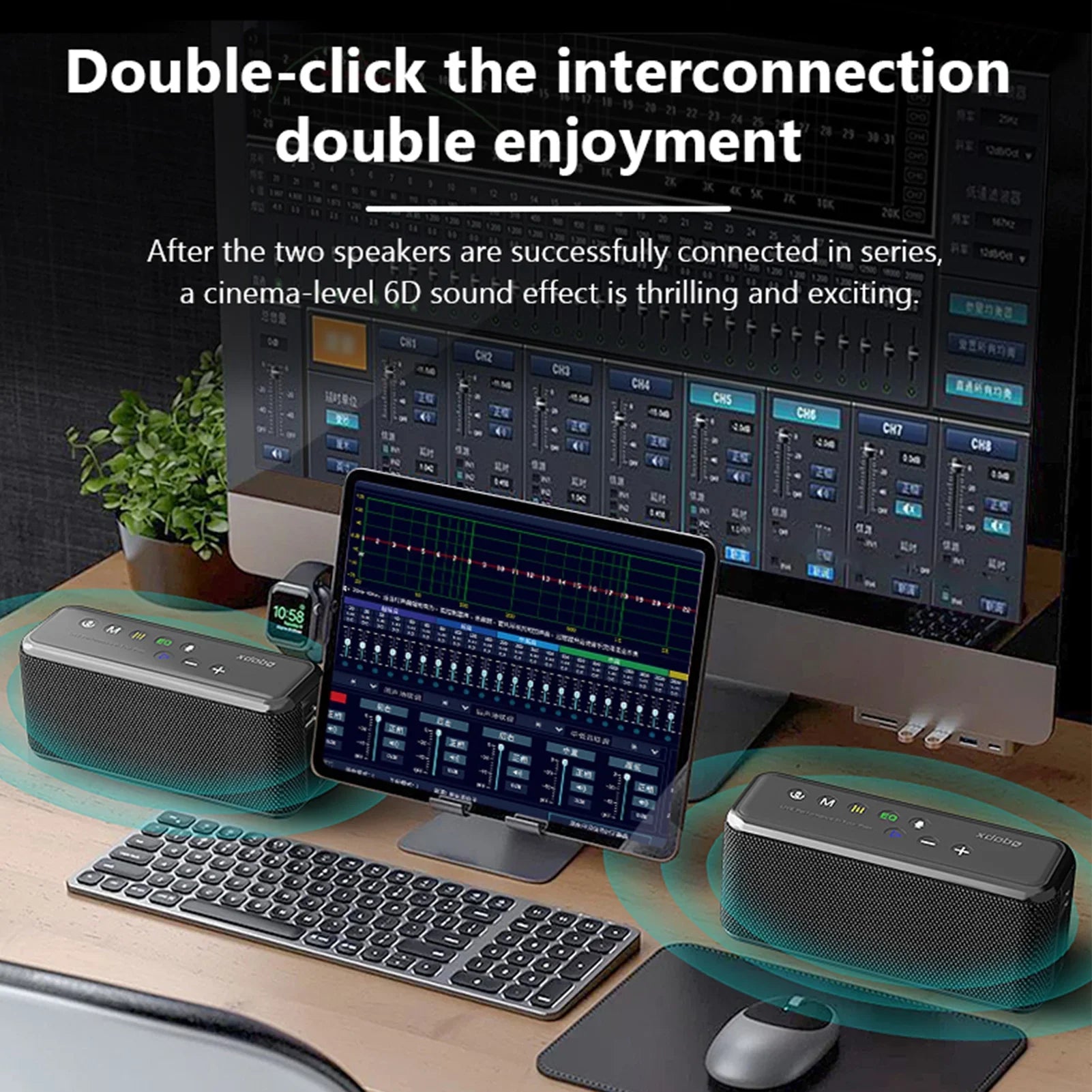 Features, MAX Technology TF X8 and Drive Waterproof Flash with - Speaker USB Sound, Portable HiFi Anself XDOBO Support, Long Speaker BT5.0 Portable Card Playtime Subwoofer Wireless IPX5 AUX