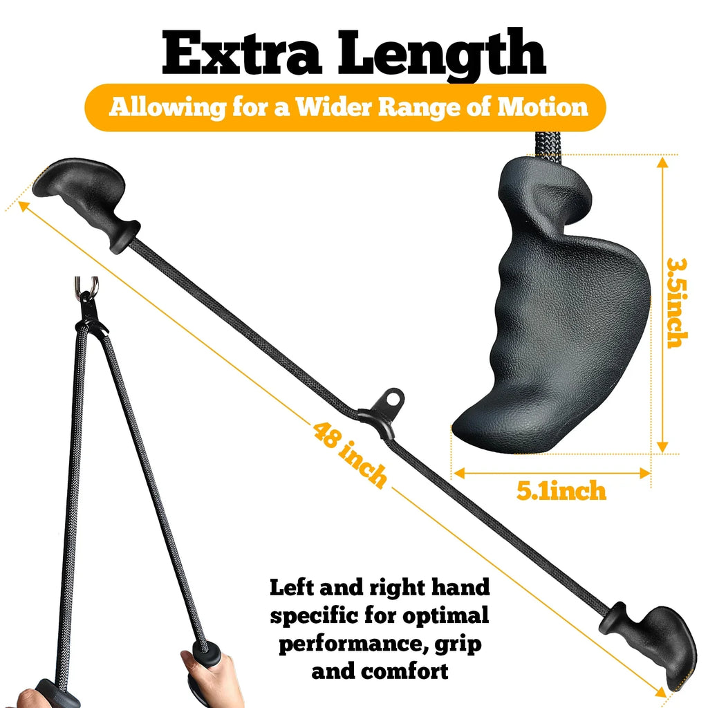 Down 48 - Cable Attachment Inch GymPin Pull Ergonomic Pull Upgraded Rope Handle Down - Grip Long Tricep Rope Machine LAT - Duty Down Heavy Tricep Pull