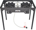0-20 Regulator Banjo and Adjustable High Hose Steel Stove Adjustable PSI Braided Outdoor (2-Burner) Camp Pressure Height. with
