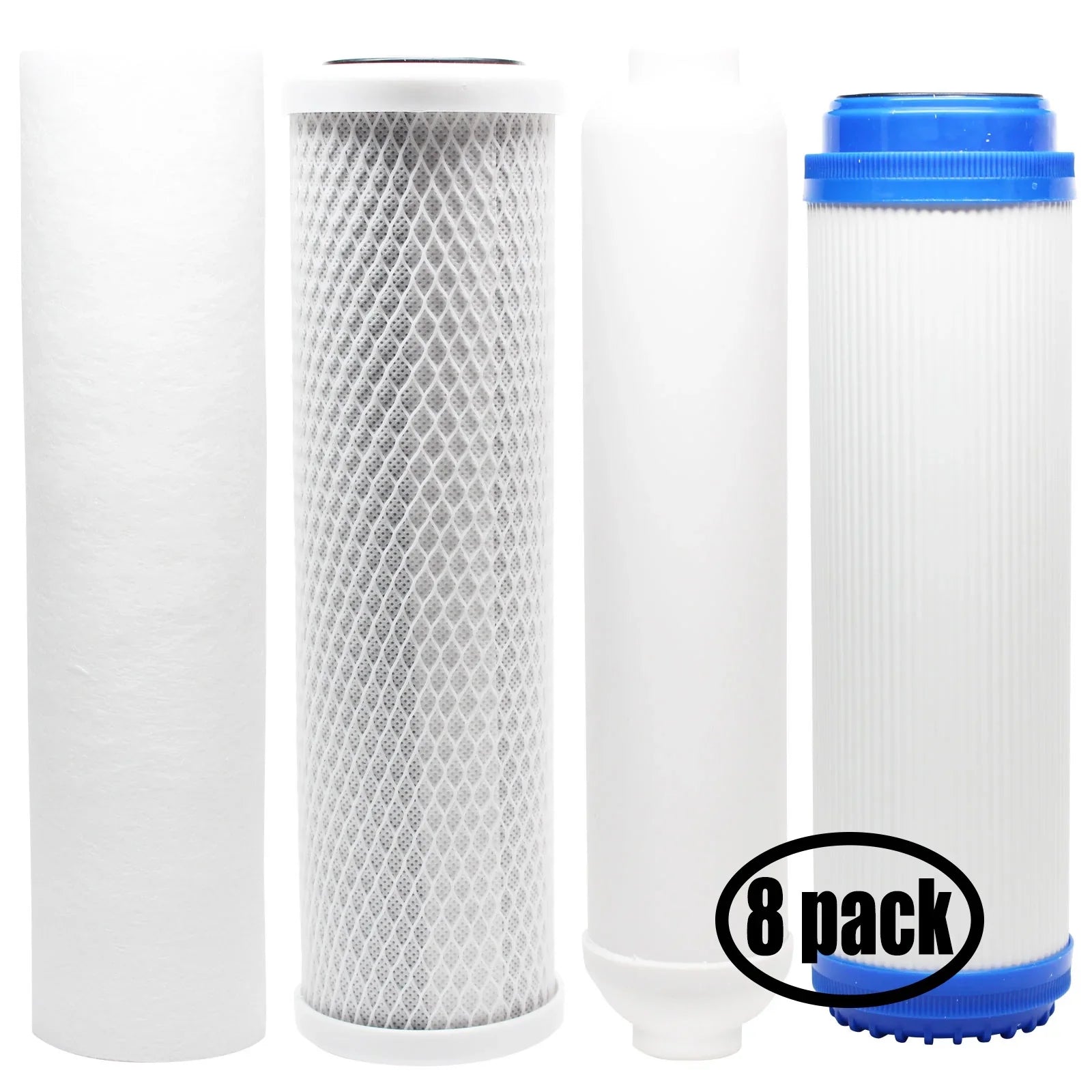 & Inline Block Includes 8-Pack Pure Filter liqua500 Cartridge Replacement Liquagen GAC for Brand System Kit Sediment Denali Filter, PP RO - for Carbon Filter, Filter - Filter