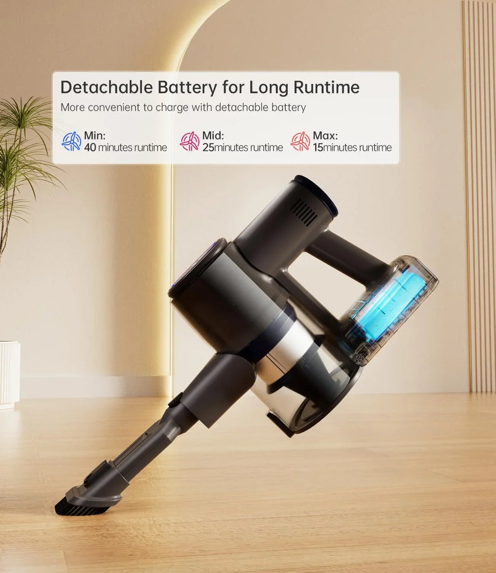 for 7 RunTime Power Stick with 50 Modes, Cordless Floor Hair Hardwood 28KPA, Cleaners and Carpet, Home Mins Vacuum Vacuum Cordless Pet Cleaner Cleaner Vacuum