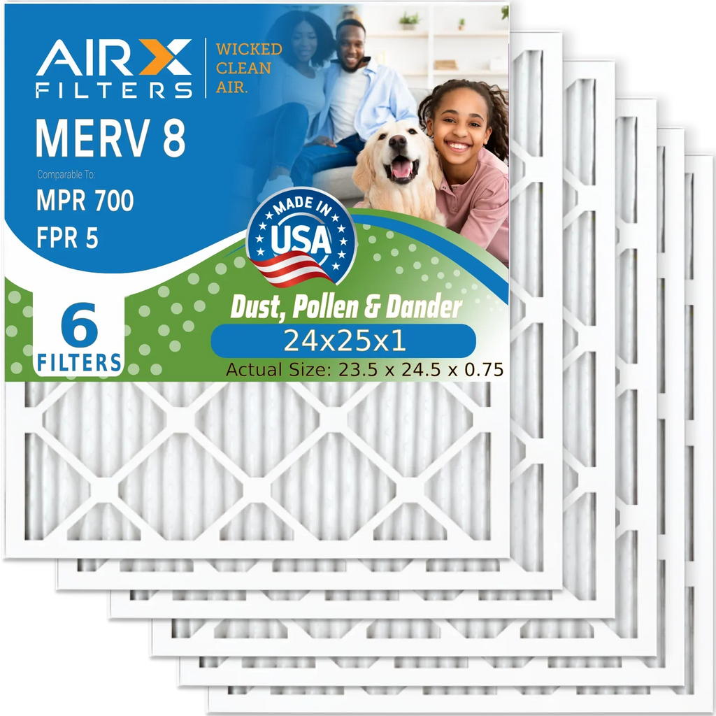 700 WICKED 24x25x1 AIR. Air AIRX HVAC Pleated MERV 24x25x1 5 Furnace FPR Air Made CLEAN by USA Premium Filter Pack Conditioner 8 6 Comparable Filter & Electrostatic FILTERS to AC Filters MPR