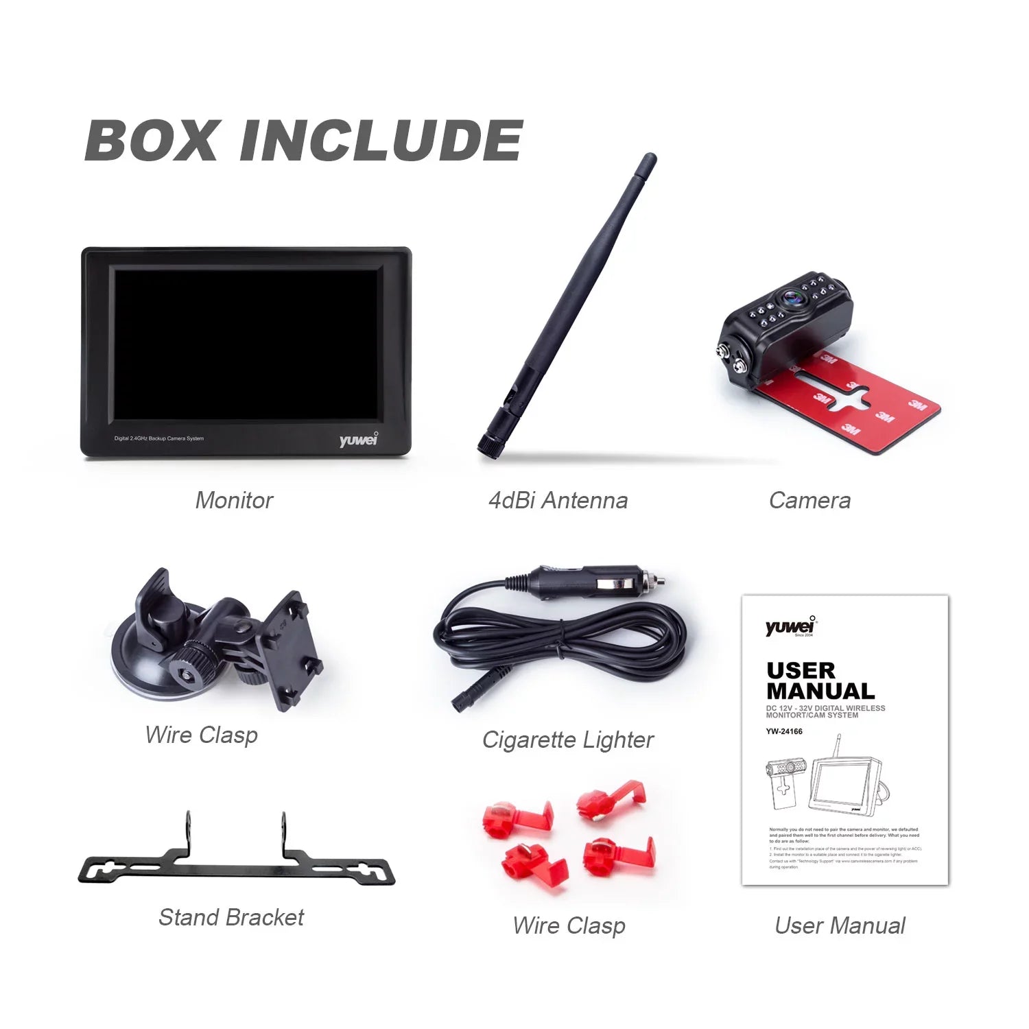 Trucks, Monitor Backup View SUV, with Digital Wireless Nightvision Cars Yuwei Camera Camera 4.3" and Rear for Universal and