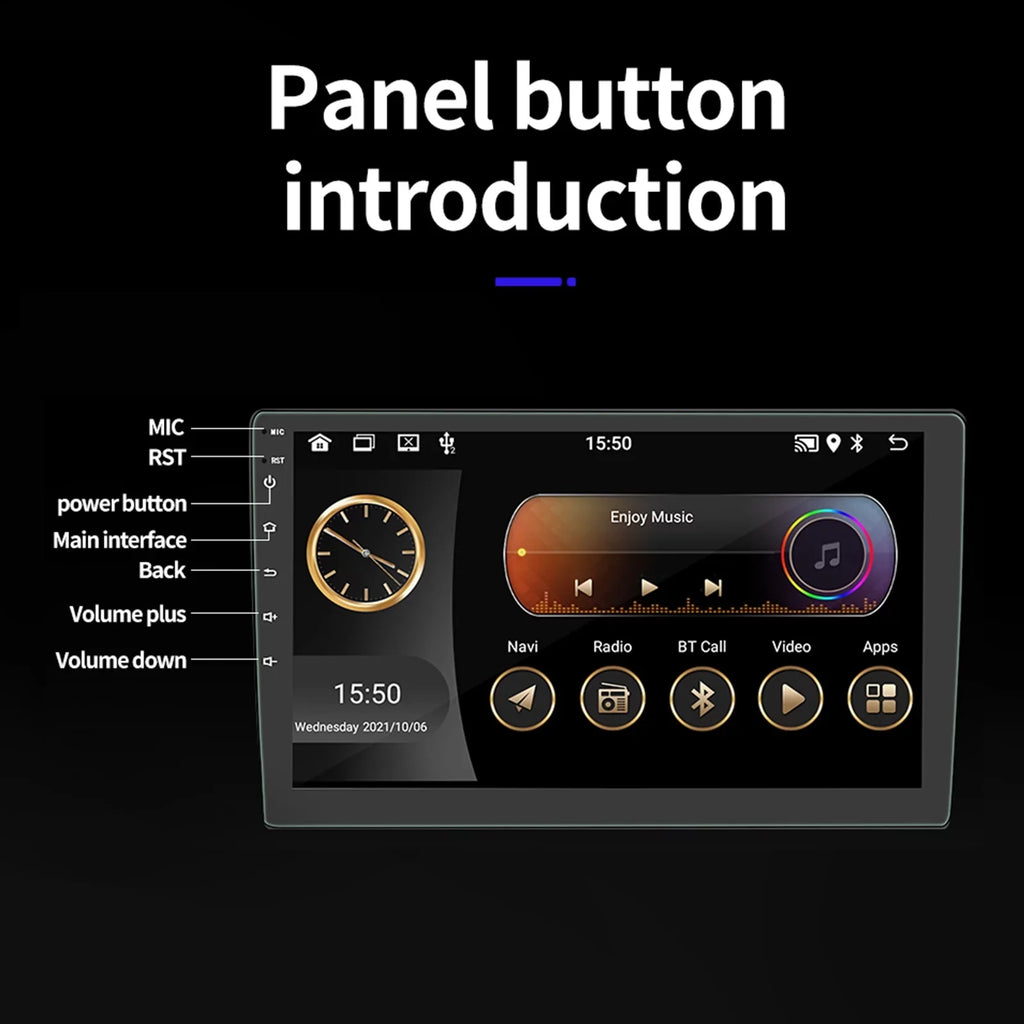 Camera(2+16GB) 10.1 Backup Mirror Link, Din 2022 Android GPS FM, Bluetooth Car Double With Inch Touch Screen Radio Navigate Stereo