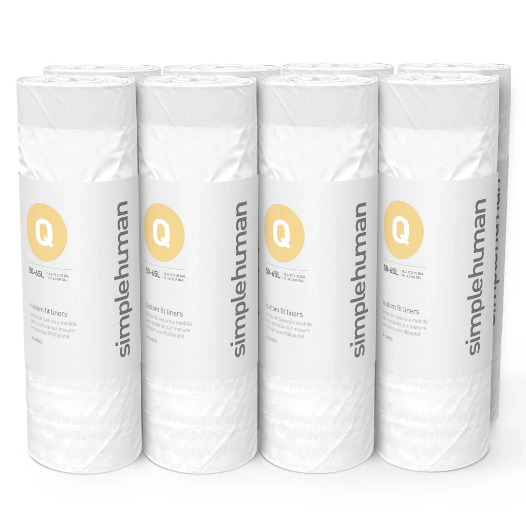 Trash Drawstring Gallon, Code Liter Bags, 240 Q simplehuman Fit 13-17 / Pack, 50-65 Roll Custom White