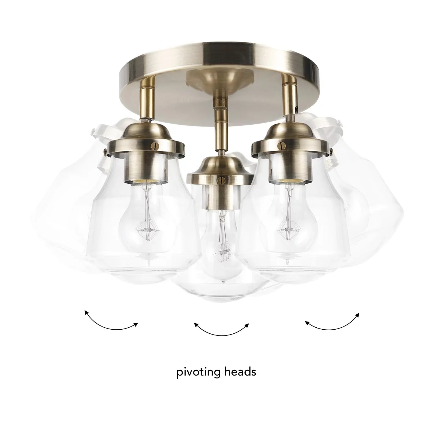 Included, Electric Light 3-Light Shades, Antique Globe 59761 Gerard Canopy Clear Glass Lighting Track Brass Bulbs with