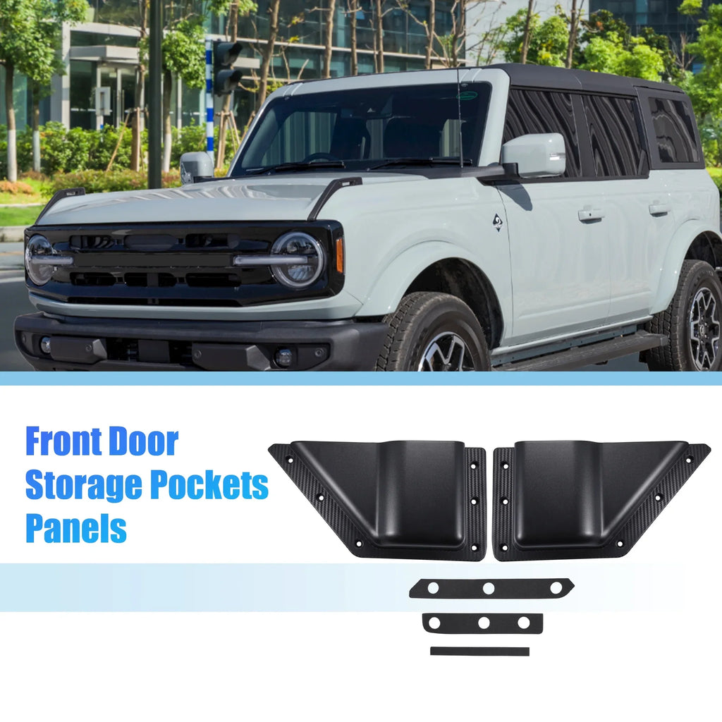 for Box 2/4 2022 Bargains Accessories Door Ford Bronco Storage Unique Front Door Pockets Organizer 2021 1 Panels Pair
