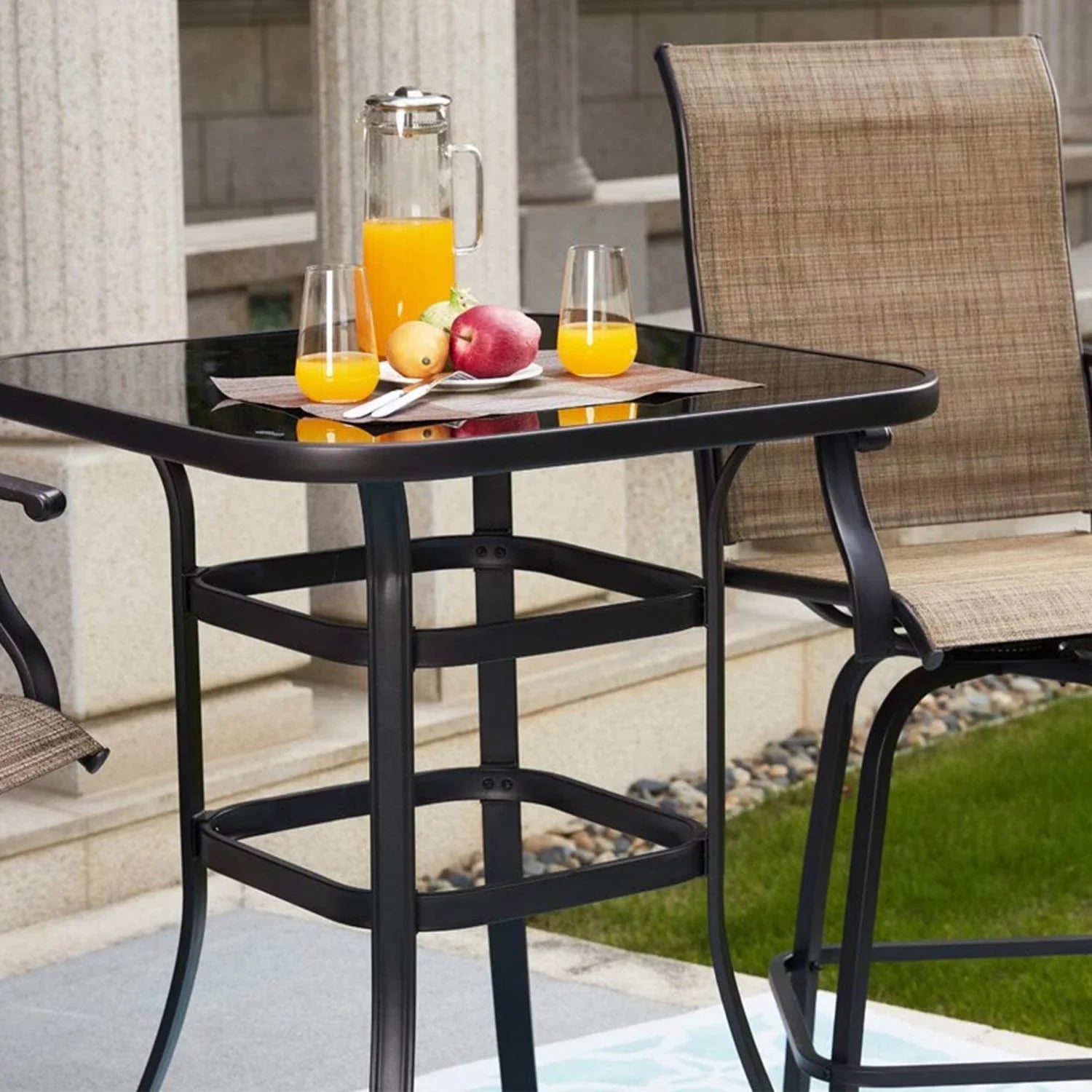 Glass Table Poolside Use For & Water Resistance Bar Modern Madison