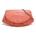 CHANEL wallet (Grained Chain Pre-Owned Calf) (Good) Caviar Skin Pink