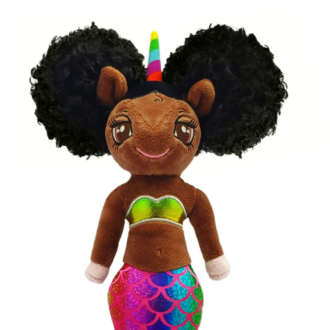 Doll Aaliyah with Matching Iridescent and Unicorn Top 16 Mermaid inch - Tail