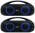 Bluetooth w/Wireless Link BASS (2) MAX LED Speakers Portable Rockville PARTY GO