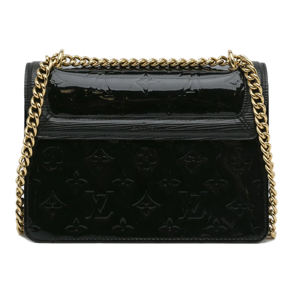 Unisex Louis (Good) Vuitton Vernis Leather Wynwood Crossbody Monogram Authenticated Pre-Owned Bag Black