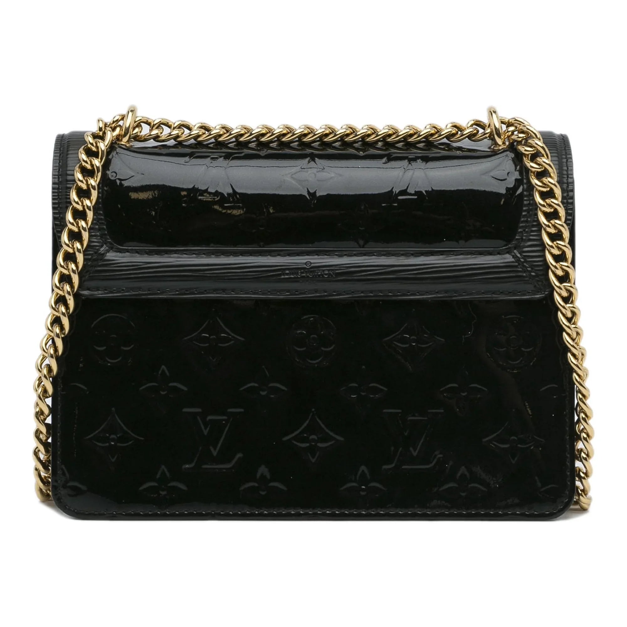 Unisex Louis (Good) Vuitton Vernis Leather Wynwood Crossbody Monogram Authenticated Pre-Owned Bag Black