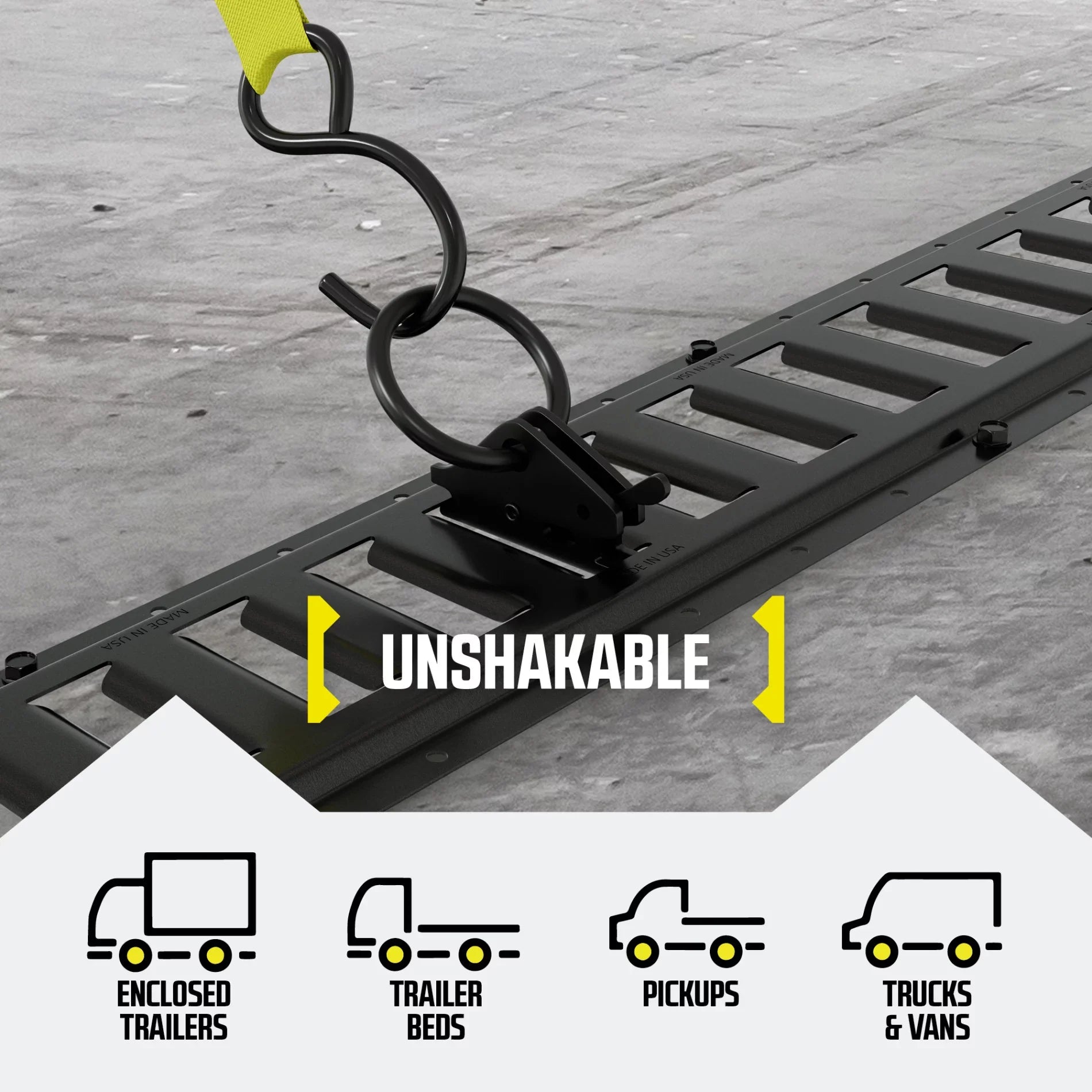 Steel, Truck, ETrack Loads Pickup" Track w/ TieDown System Cargo E Fittings, Down Rails Anchors in Ring O Van, Trailer, "20 Spring Tie E-Track Enclosed/Flatbed to Tie-Down