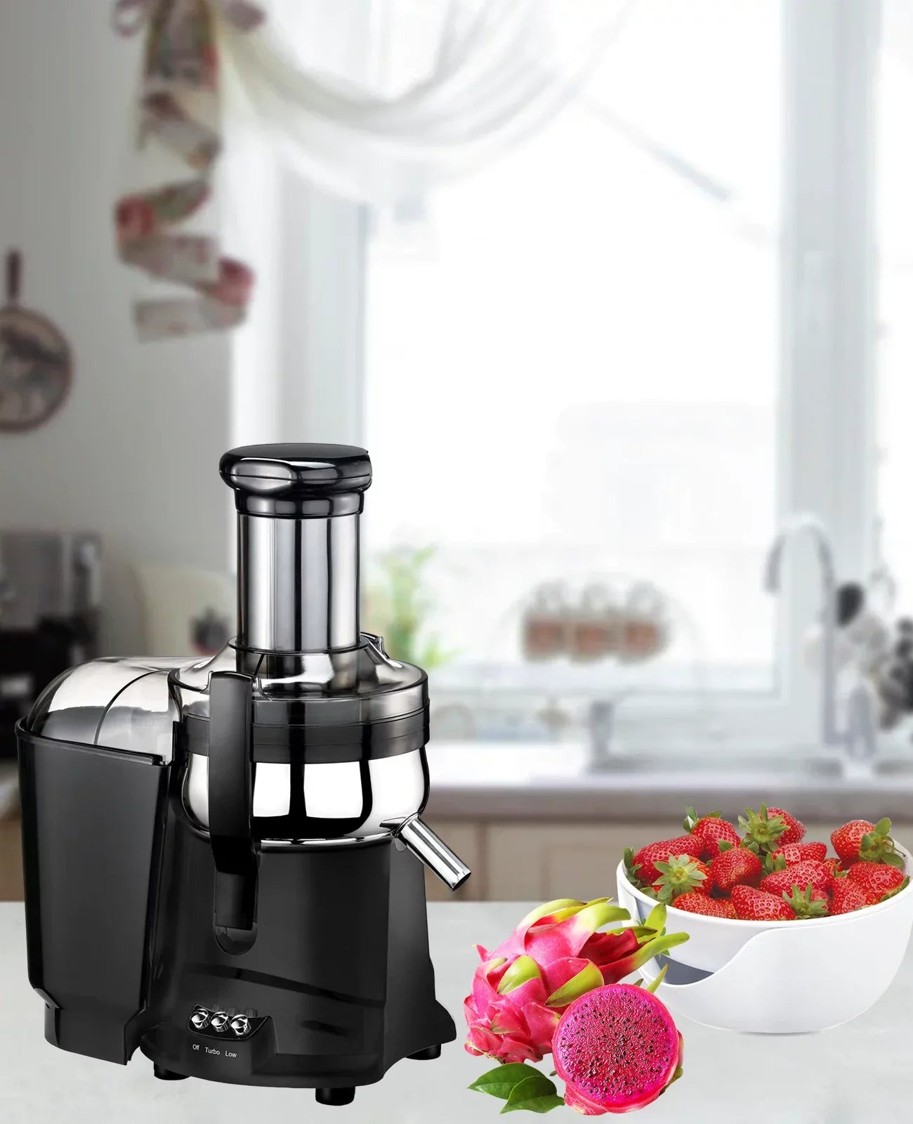 Press for Fruits Juicer Latch Hand Vegetables with (Black) Centrifugal Safety & Juicer -