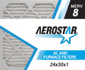 Aerostar Box Made MERV USA Filter, 24x30x1 Pleated in the Air 8, 24x30x1, 6, of