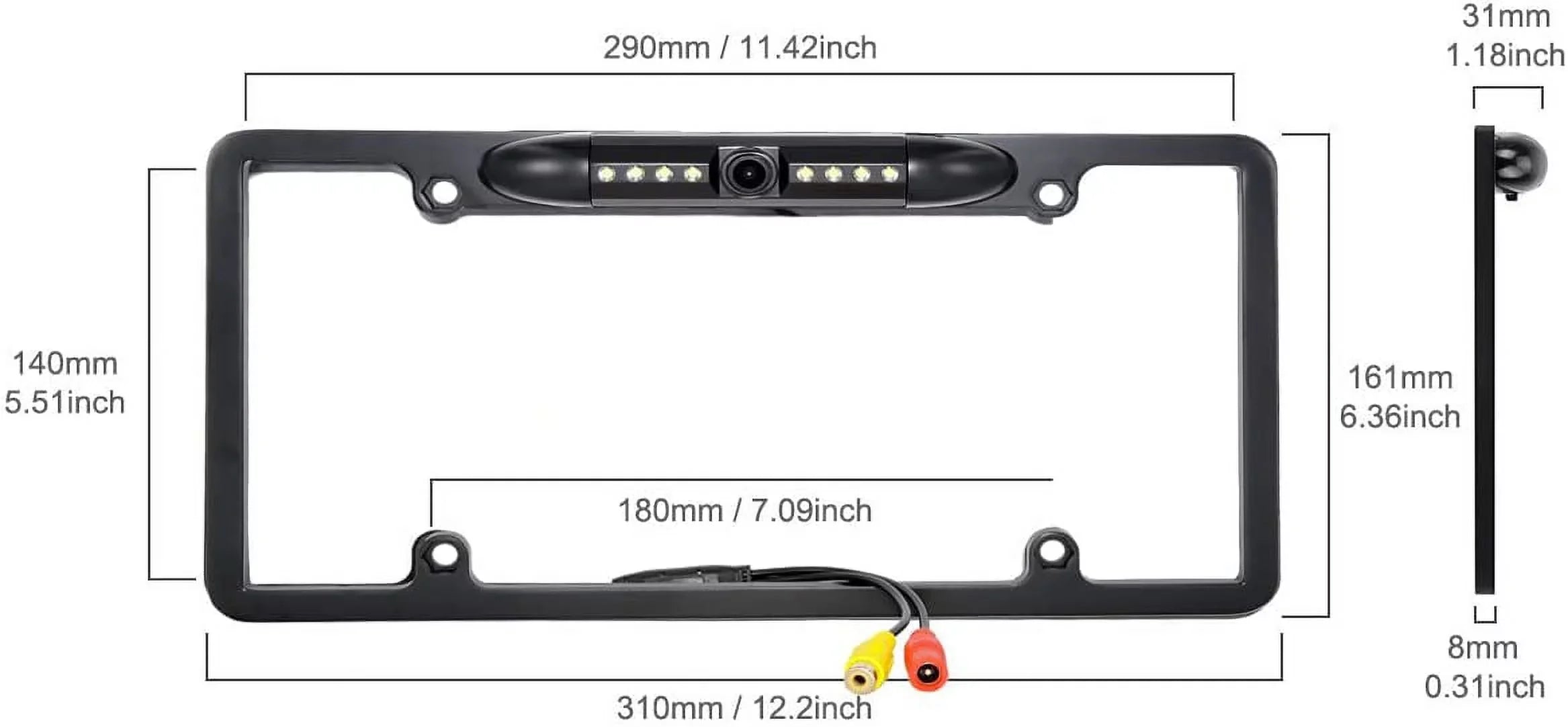 Black ILX-F511 Camera Frame Plate ILXF511 for License ALPINE Rearview Backup