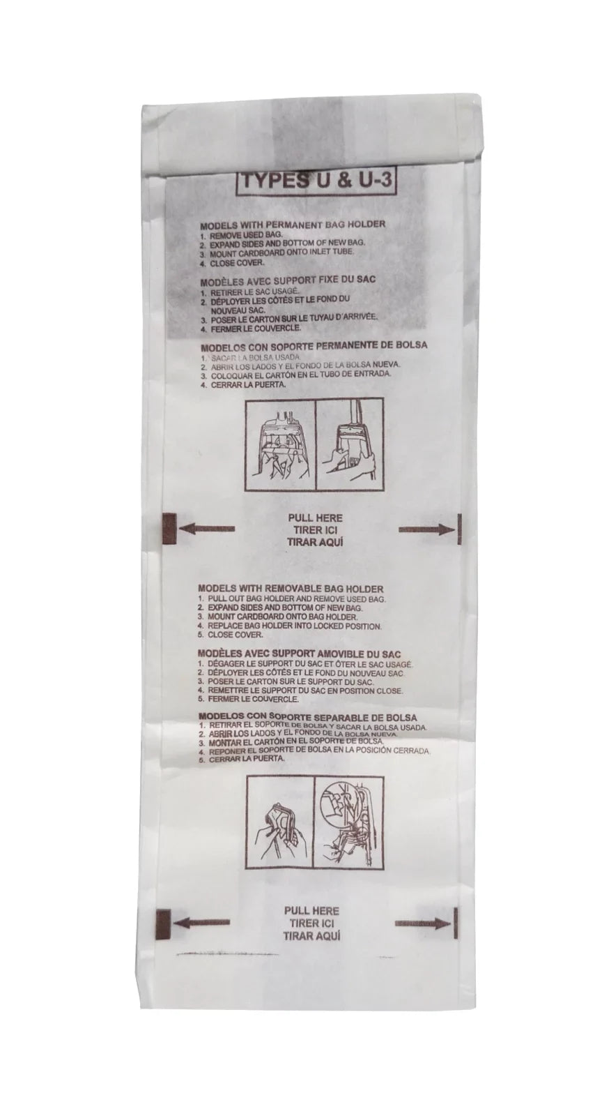 291722B 100 Filtration Vacuum Count Panasonic Standard U Bulk Bags U3 U6