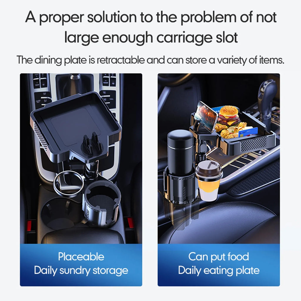 for Car Multifunctional Storage Holder Rack, 4IN1 Phones, and Tray Cup Versatile Dual Tray Holder Cup Snack Drinks moobody Expander