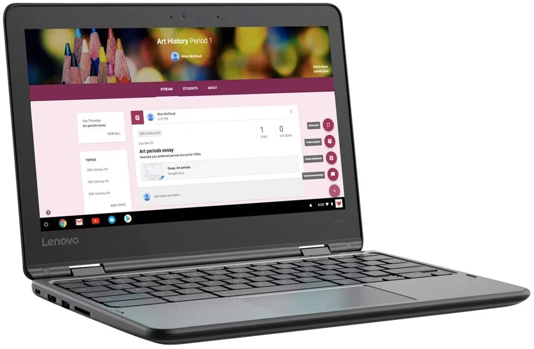 Webcam, OS MediaTek MTK Chromebook, Core, 11.6 RAM, Lenovo Quad HD, 300e 32GB 4GB (Fair) Pre-Owned Chrome inches eMMC, 8173C