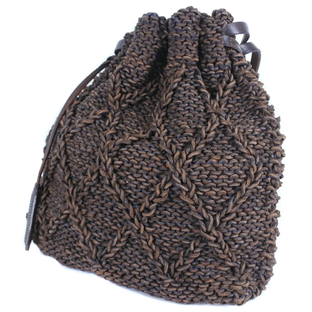 Leather Shoulder Bag Brown Chanel Pre-Owned (Good) Braided Mesh Women's