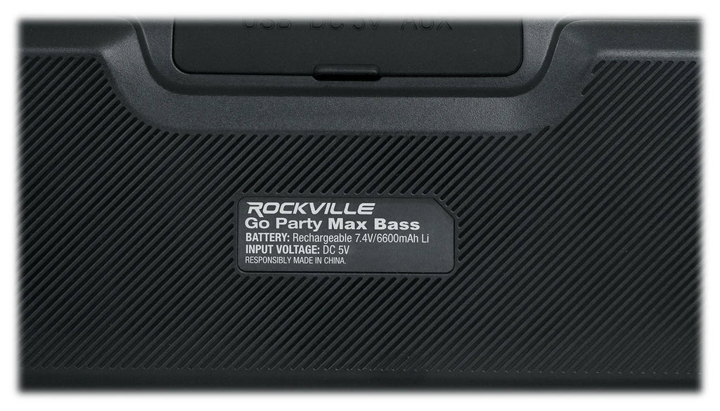 Bluetooth w/Wireless Link BASS (2) MAX LED Speakers Portable Rockville PARTY GO