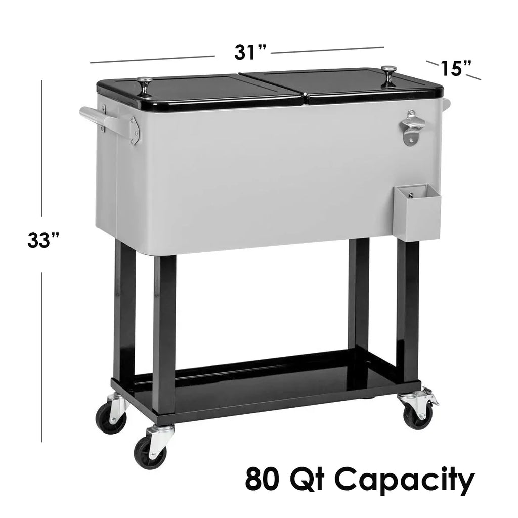 Outdoor Bar Chest Home for 80 Grey Patio Quart Ice Cooler Qt Aesthetics Rolling Beverage
