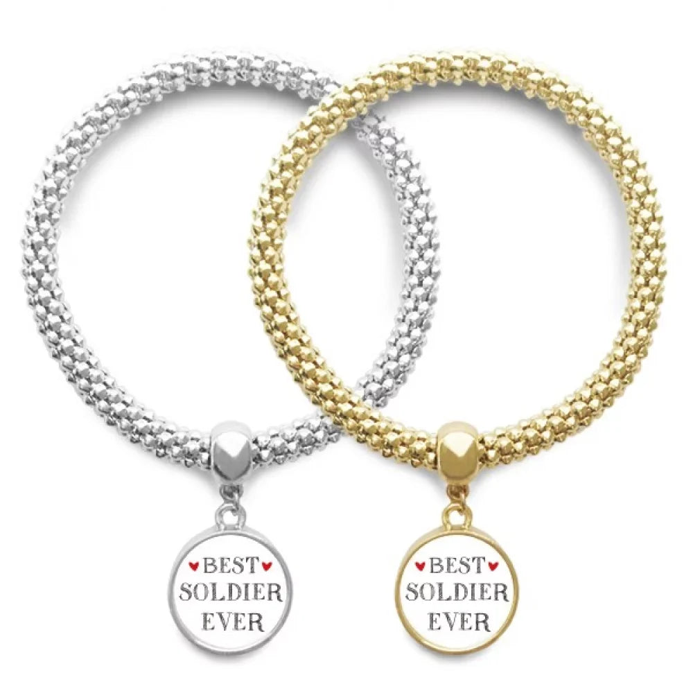 Profession soldier Pendant ever Best Lover Chain Couple Bracelet Bangle Jewelry Quote