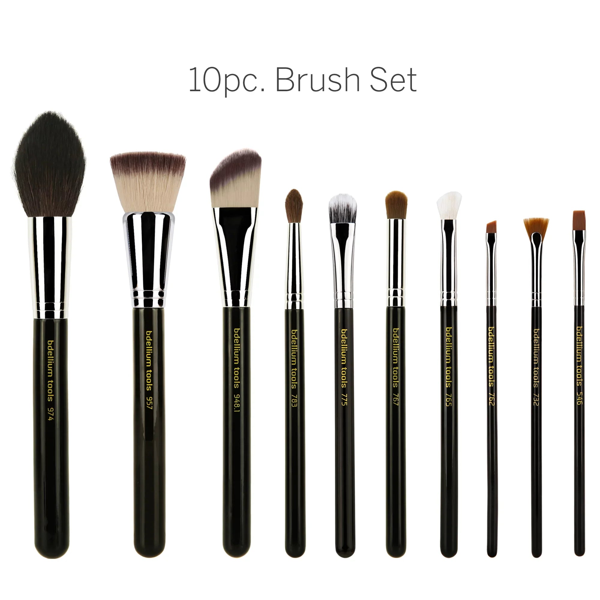 Brush Series with Makeup Roll-Up 10pc. Bdellium Essential Pouch Key Professional Maestro The Tools Set
