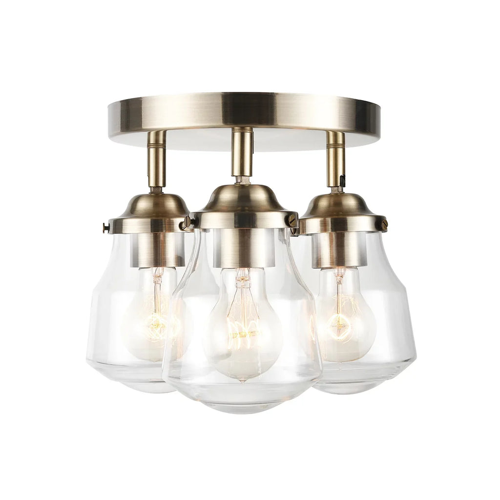 Included, Electric Light 3-Light Shades, Antique Globe 59761 Gerard Canopy Clear Glass Lighting Track Brass Bulbs with