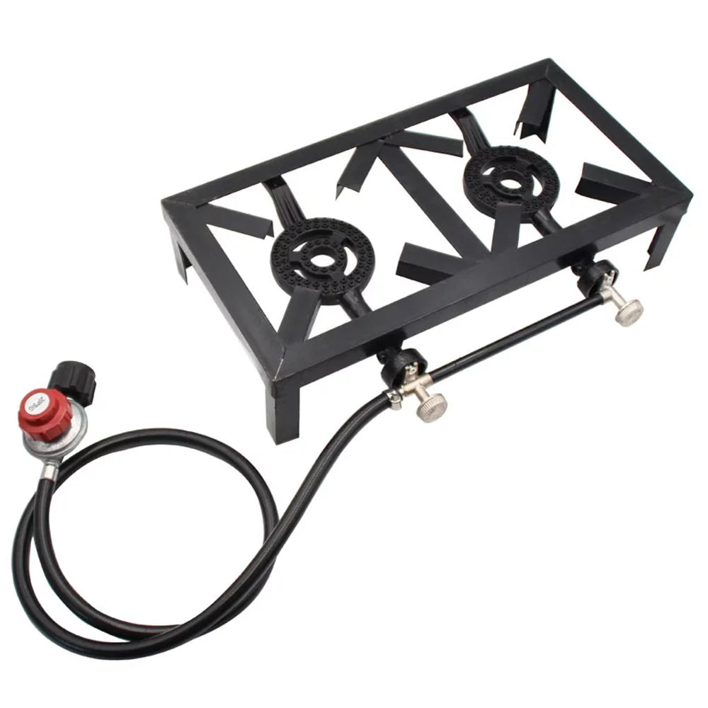 Excursions Gas Cooking for Double Htovila Stove Camping Propane Cast Patio BBQ Iron (Standard), for Furnace